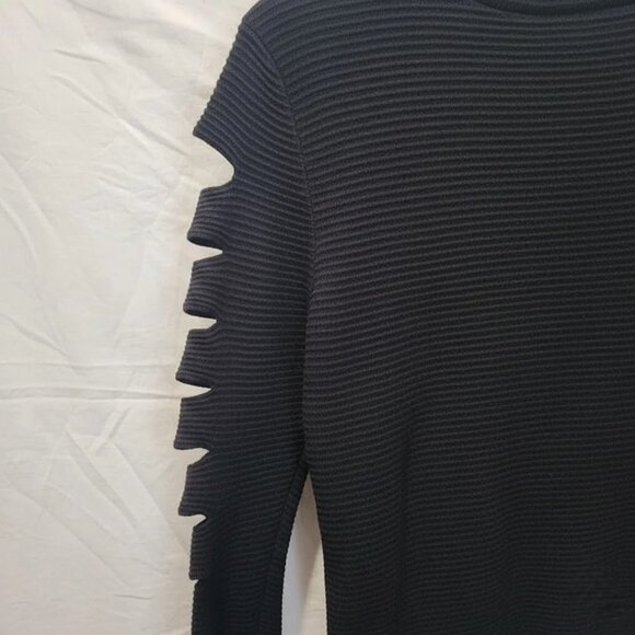 Jennifer Lopez Size Medium Black Cut Out Long Sleeves Sweater Dress New W/ Tags - Picture 4 of 6
